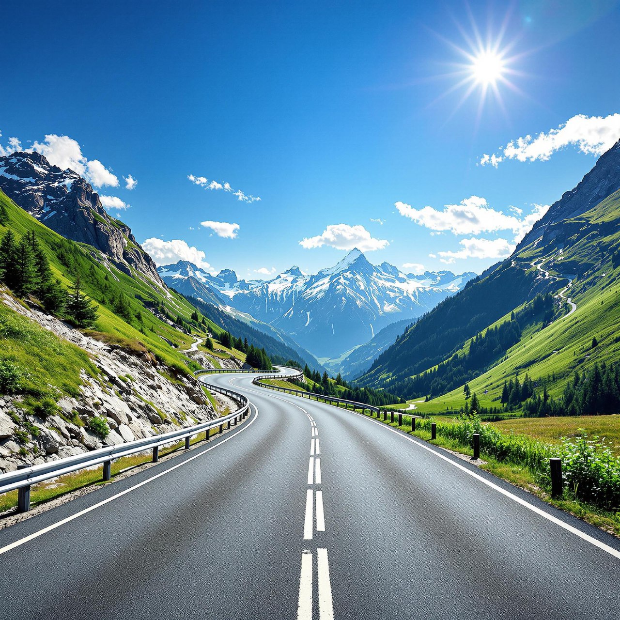 Österreichische Autobahn mit Bergen
